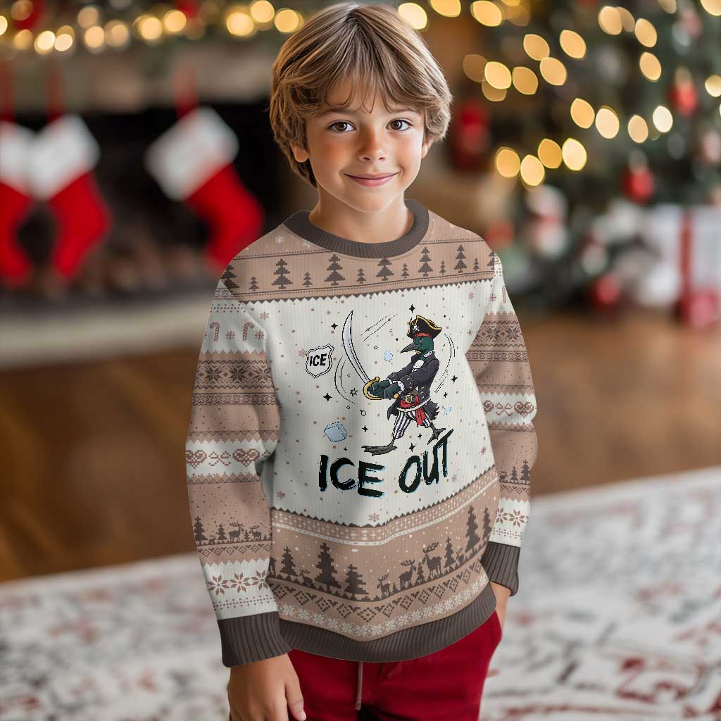 Funny Pirate Common Loon Minnesota Defends Abolish Ice Ugly Christmas Sweater TS12 Mocha Mousse Print Your Wear