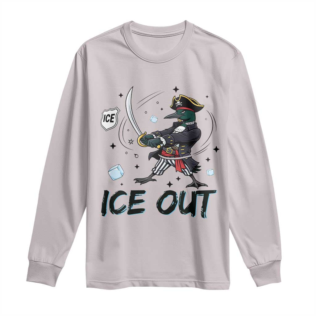Funny Pirate Common Loon Minnesota Defends Abolish Ice Long Sleeve Shirt TS12 Ice Gray Print Your Wear