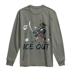 Funny Pirate Common Loon Minnesota Defends Abolish Ice Long Sleeve Shirt TS12 Military Green Print Your Wear