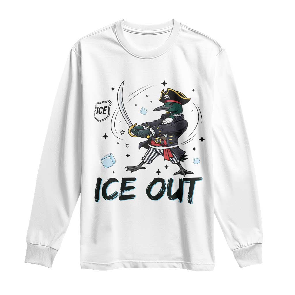 Funny Pirate Common Loon Minnesota Defends Abolish Ice Long Sleeve Shirt TS12 White Print Your Wear