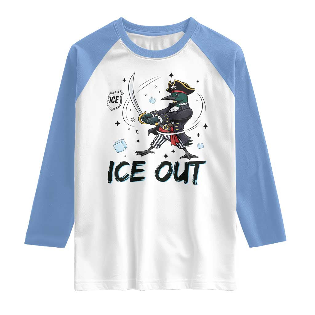 Funny Pirate Common Loon Minnesota Defends Abolish Ice Raglan Shirt TS12 White Carolina Blue Print Your Wear
