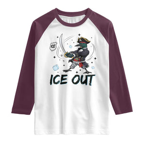 Funny Pirate Common Loon Minnesota Defends Abolish Ice Raglan Shirt TS12 White Maroon Print Your Wear