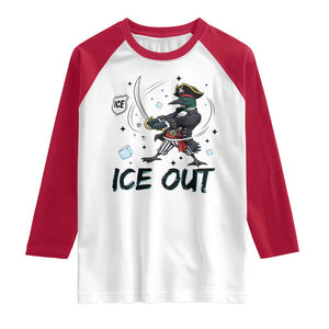 Funny Pirate Common Loon Minnesota Defends Abolish Ice Raglan Shirt TS12 White Red Print Your Wear