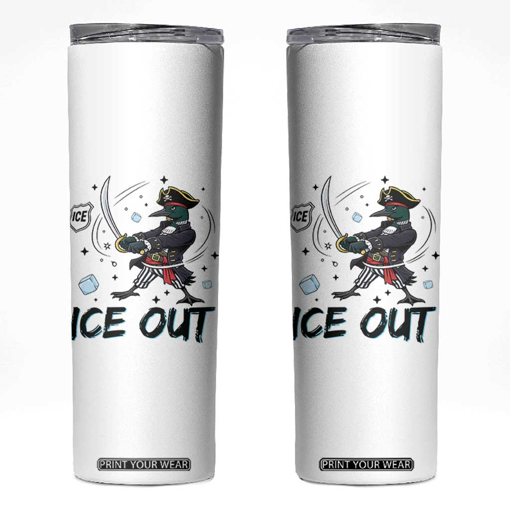 Funny Pirate Common Loon Minnesota Defends Abolish Ice Skinny Tumbler TS12 White Print Your Wear