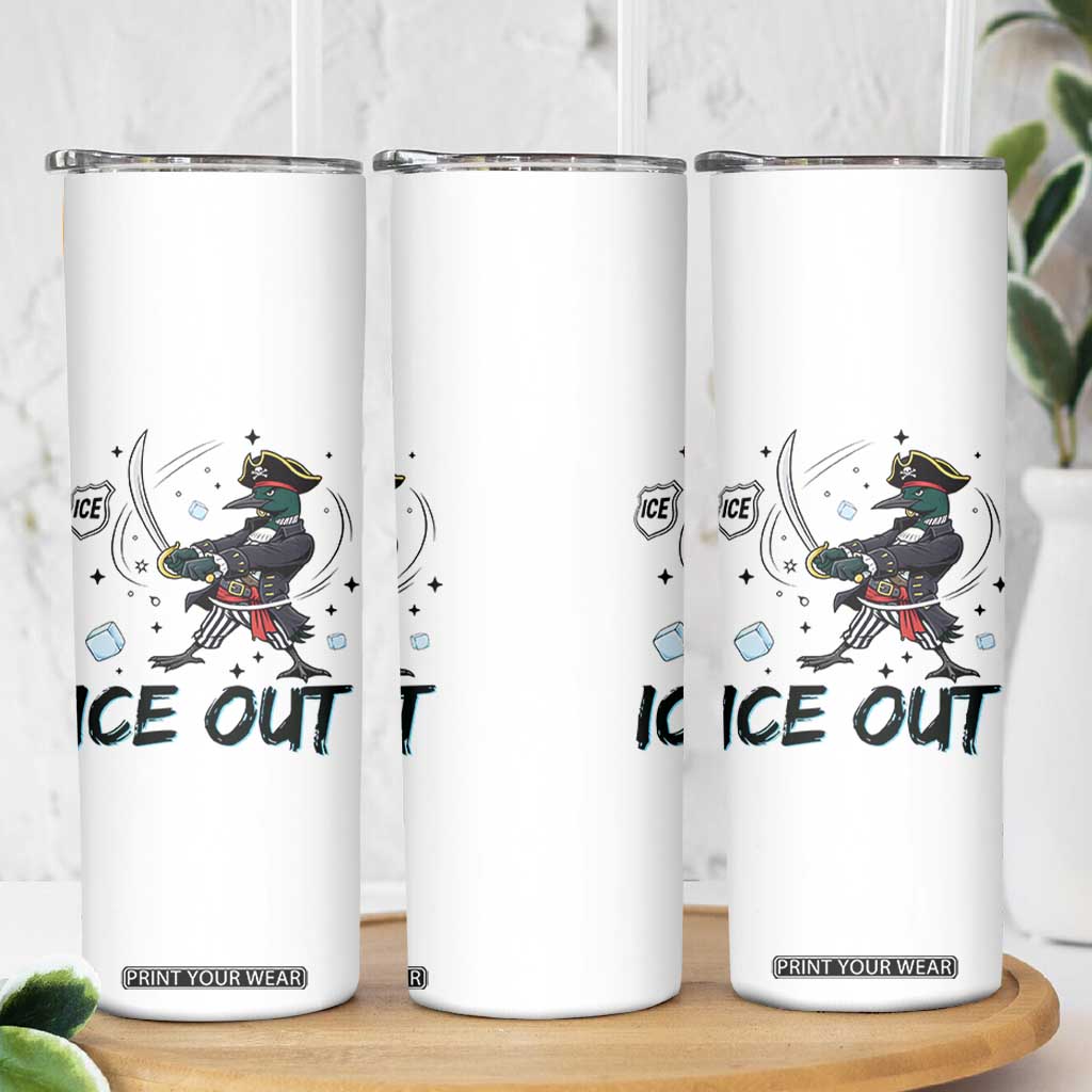 Funny Pirate Common Loon Minnesota Defends Abolish Ice Skinny Tumbler TS12 Print Your Wear