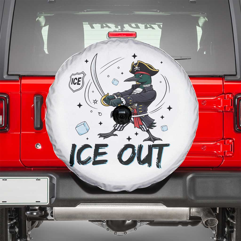 Funny Pirate Common Loon Minnesota Defends Abolish Ice Spare Tire Cover TS12 White Print Your Wear