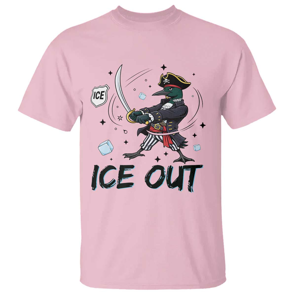 Funny Pirate Common Loon Minnesota Defends Abolish Ice T Shirt TS12 Light Pink Print Your Wear