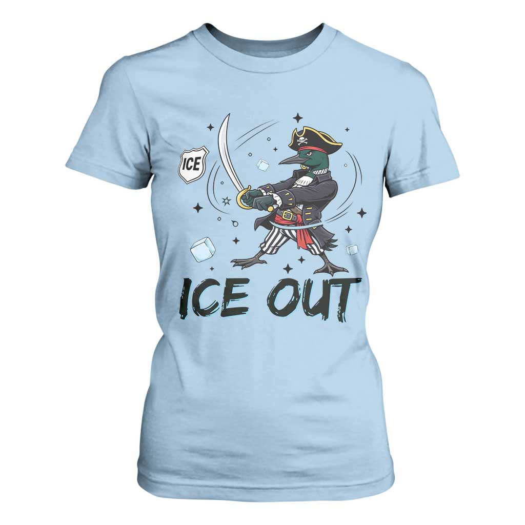 Funny Pirate Common Loon Minnesota Defends Abolish Ice T Shirt For Women TS12 Light Blue Print Your Wear