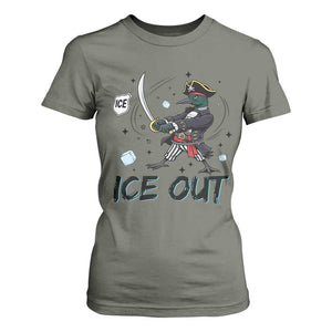 Funny Pirate Common Loon Minnesota Defends Abolish Ice T Shirt For Women TS12 Military Green Print Your Wear