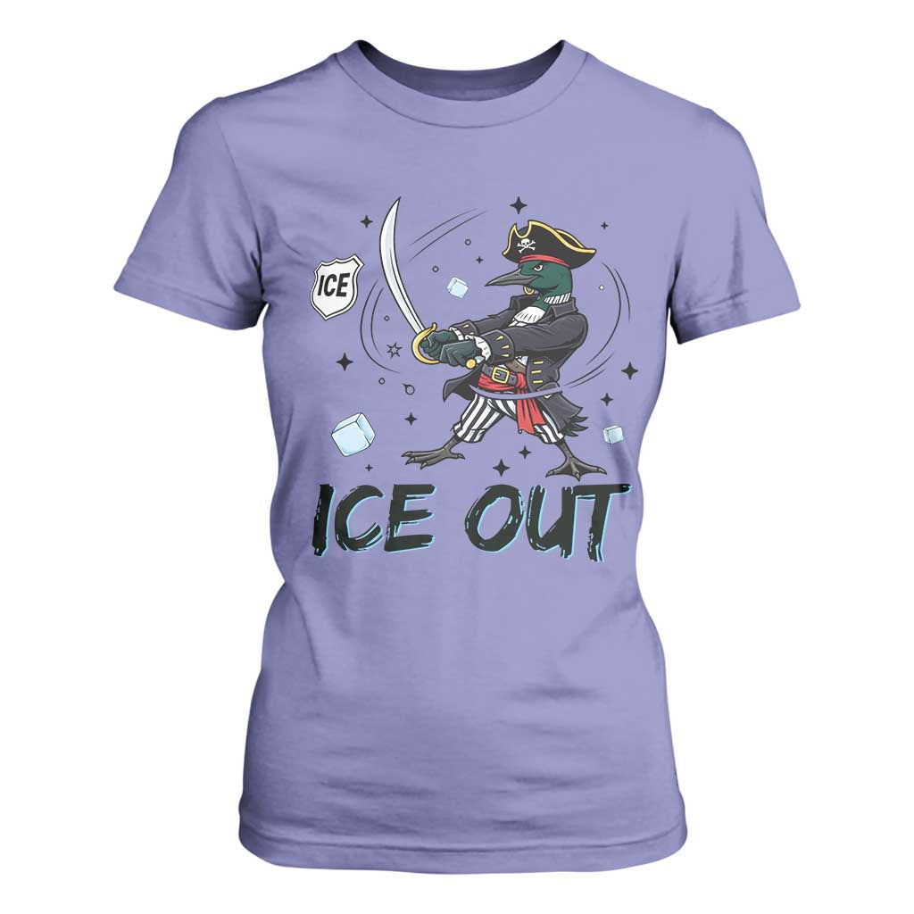 Funny Pirate Common Loon Minnesota Defends Abolish Ice T Shirt For Women TS12 Violet Print Your Wear