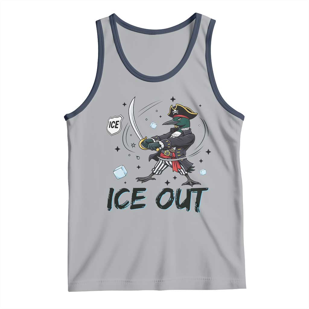 Funny Pirate Common Loon Minnesota Defends Abolish Ice Tank Top TS12 Athletic Heather Navy Print Your Wear