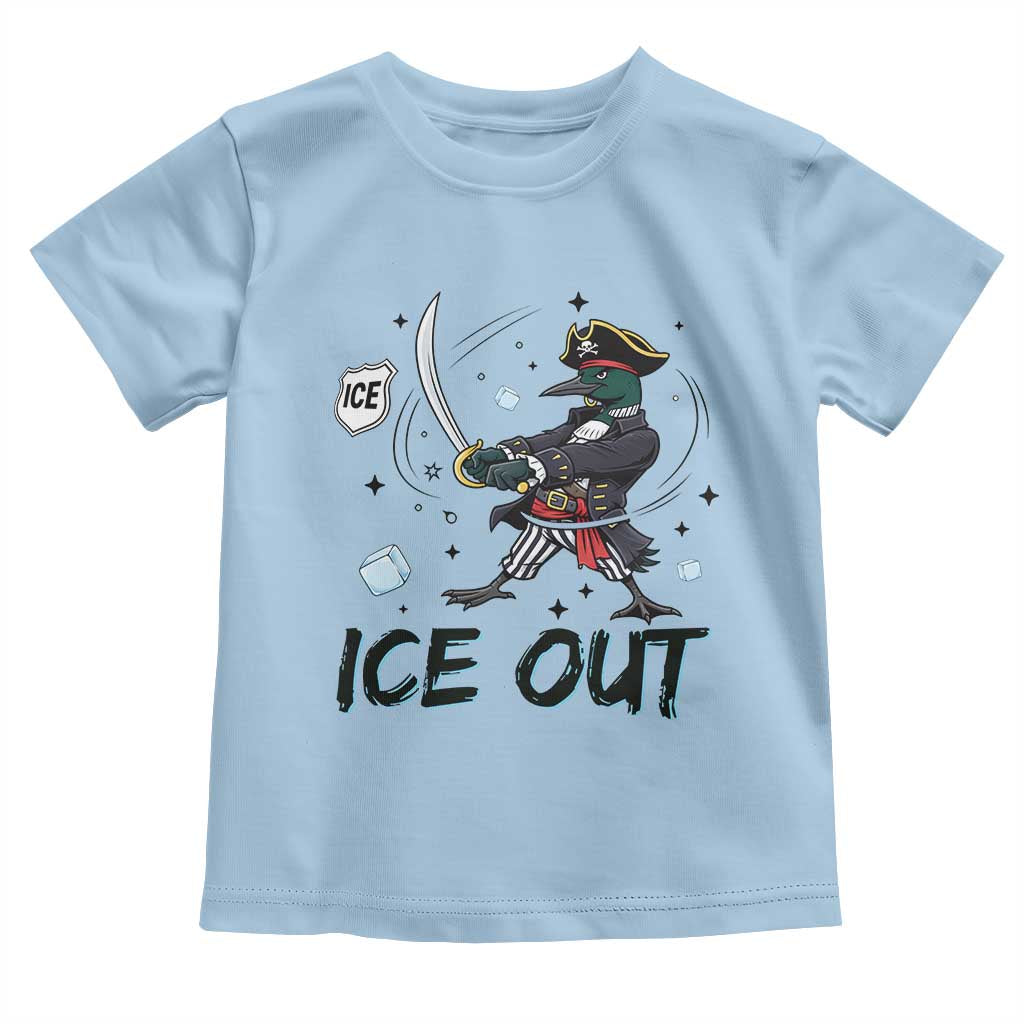 Funny Pirate Common Loon Minnesota Defends Abolish Ice Toddler T Shirt TS12 Light Blue Print Your Wear