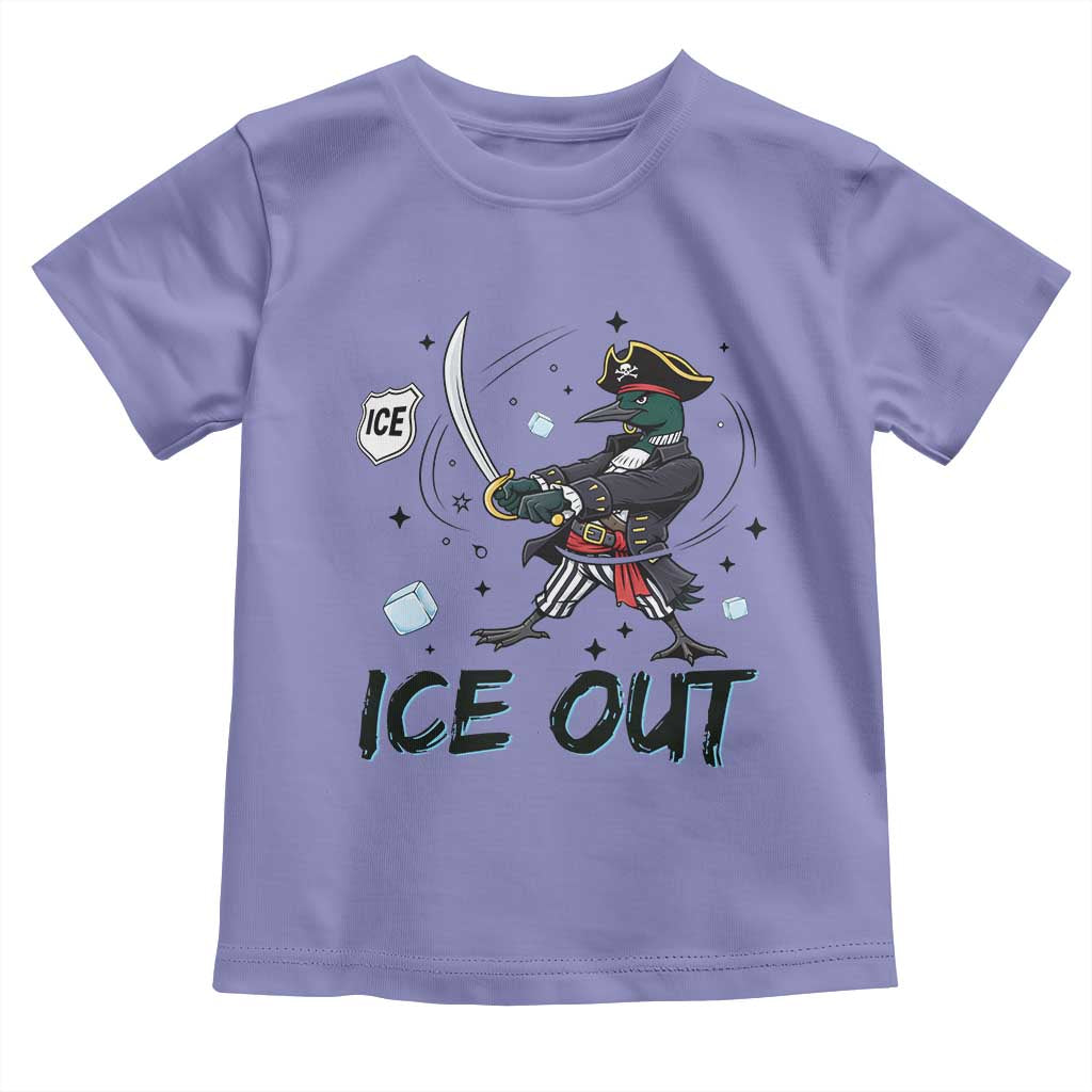 Funny Pirate Common Loon Minnesota Defends Abolish Ice Toddler T Shirt TS12 Violet Print Your Wear