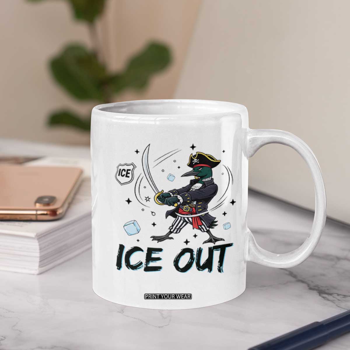 Funny Pirate Common Loon Minnesota Defends Abolish Ice Coffee Mug TS12 Print Your Wear