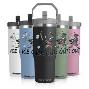 Funny Pirate Common Loon Minnesota Defends Abolish Ice Flip Straw Tumbler TS12 Print Your Wear