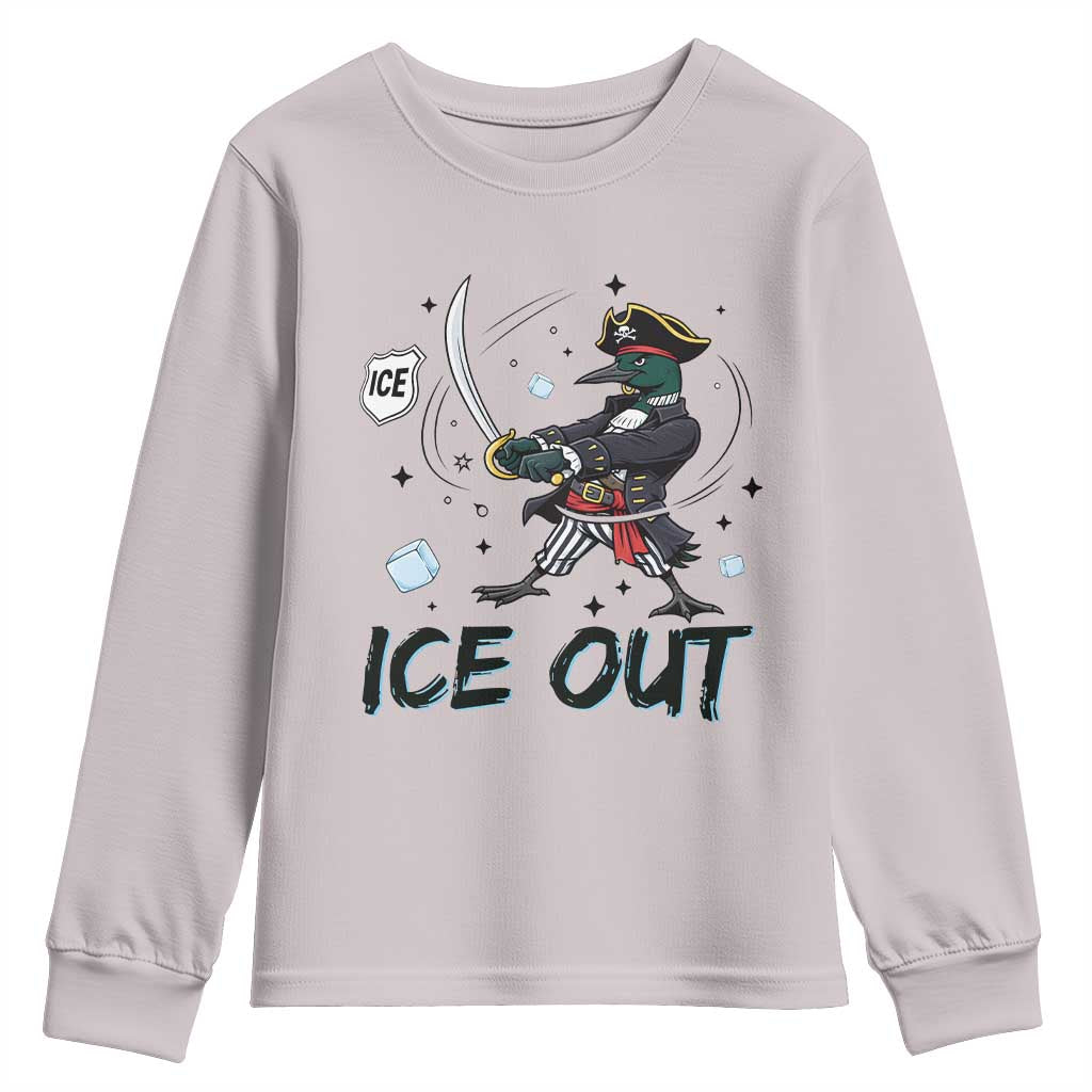 Funny Pirate Common Loon Minnesota Defends Abolish Ice Youth Sweatshirt TS12 Ice Gray Print Your Wear