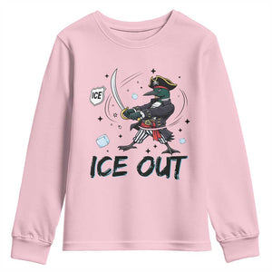 Funny Pirate Common Loon Minnesota Defends Abolish Ice Youth Sweatshirt TS12 Light Pink Print Your Wear