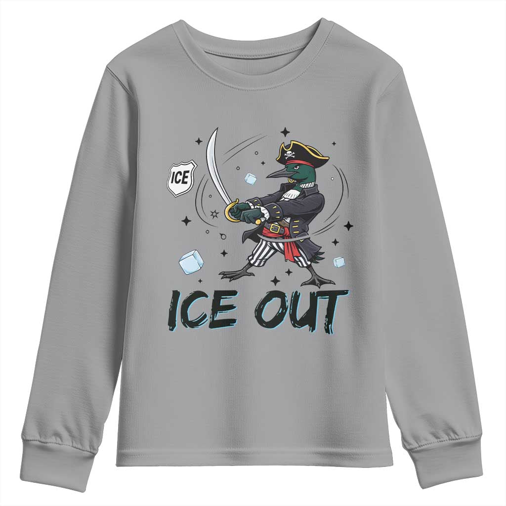 Funny Pirate Common Loon Minnesota Defends Abolish Ice Youth Sweatshirt TS12 Sport Gray Print Your Wear