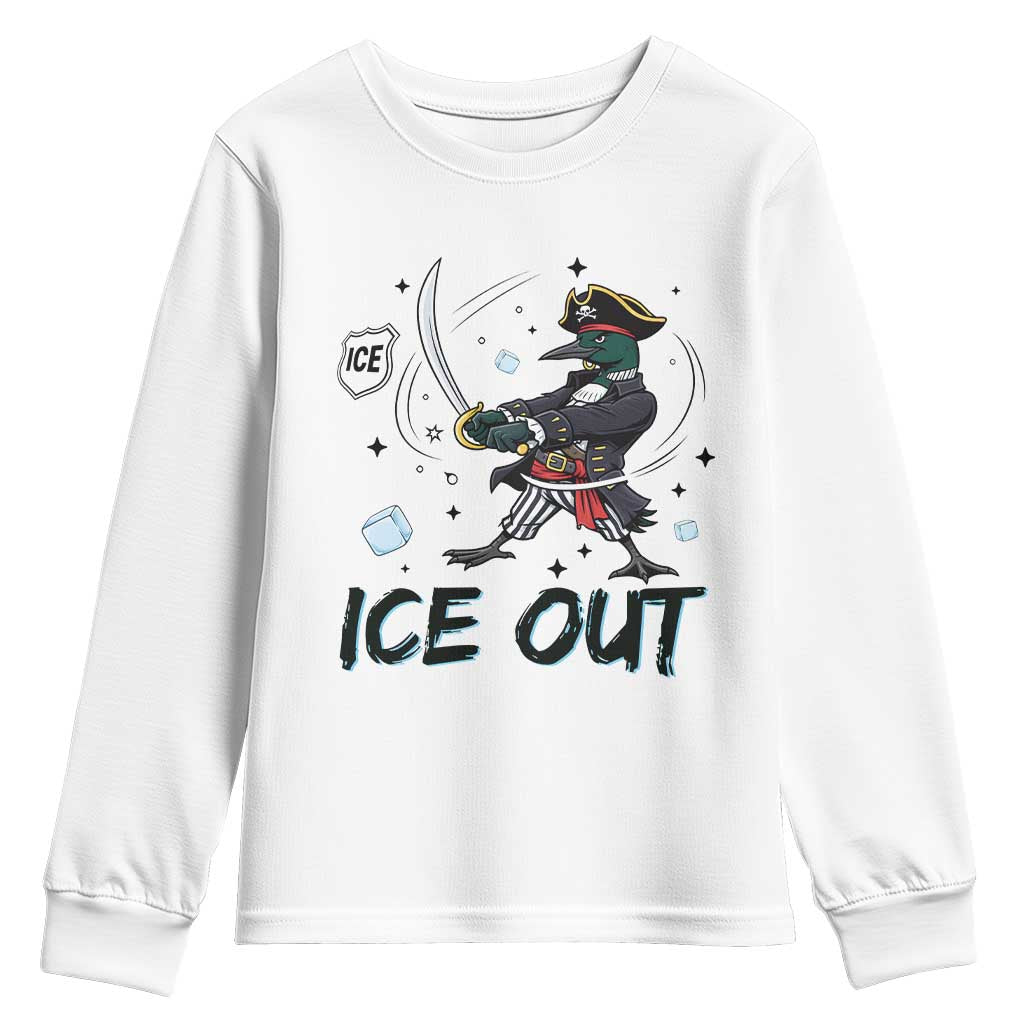 Funny Pirate Common Loon Minnesota Defends Abolish Ice Youth Sweatshirt TS12 White Print Your Wear