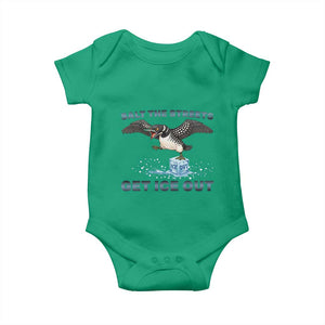 Minnesota Loon Salt The Streets Get Ice Out Baby Onesie TS12 Irish Green Print Your Wear
