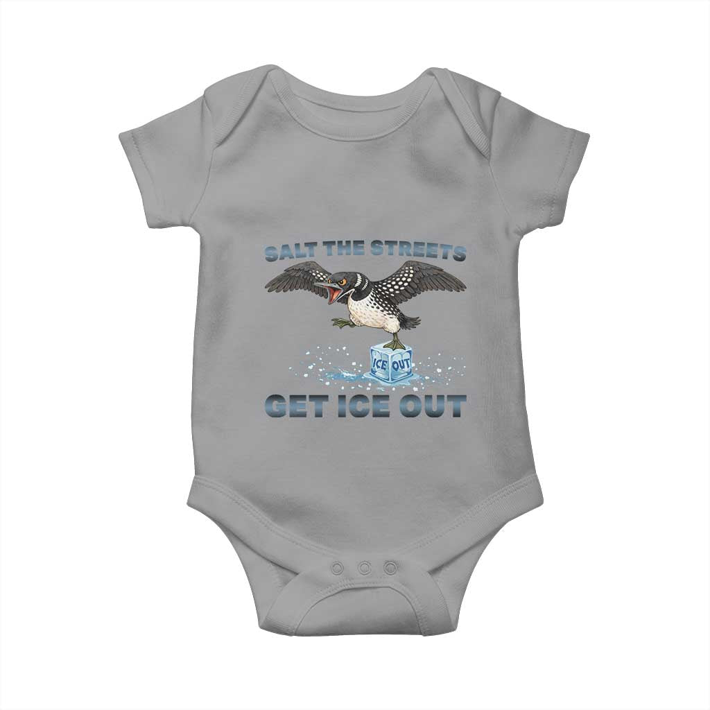 Minnesota Loon Salt The Streets Get Ice Out Baby Onesie TS12 Sport Gray Print Your Wear