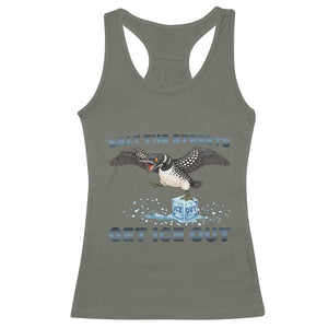 Minnesota Loon Salt The Streets Get Ice Out Racerback Tank Top TS12 Military Green Print Your Wear