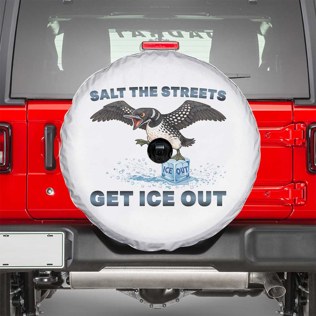 Minnesota Loon Salt The Streets Get Ice Out Spare Tire Cover TS12 White Print Your Wear