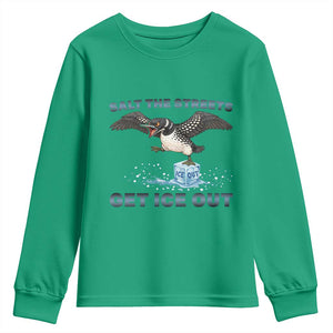 Minnesota Loon Salt The Streets Get Ice Out Youth Sweatshirt TS12 Irish Green Print Your Wear