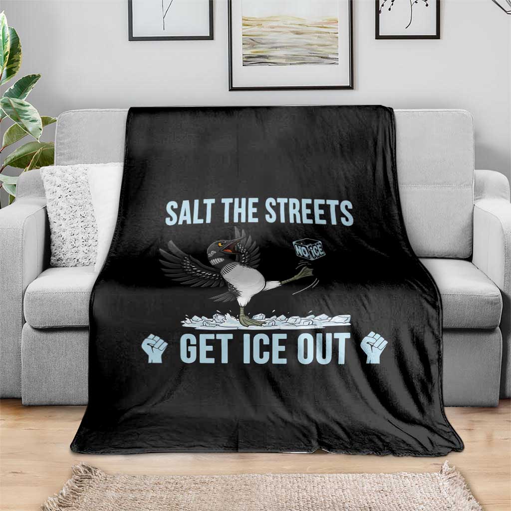 Salt The Streets Get Ice Out Throw Blanket Resist Minneapolis Political TS12 Print Your Wear