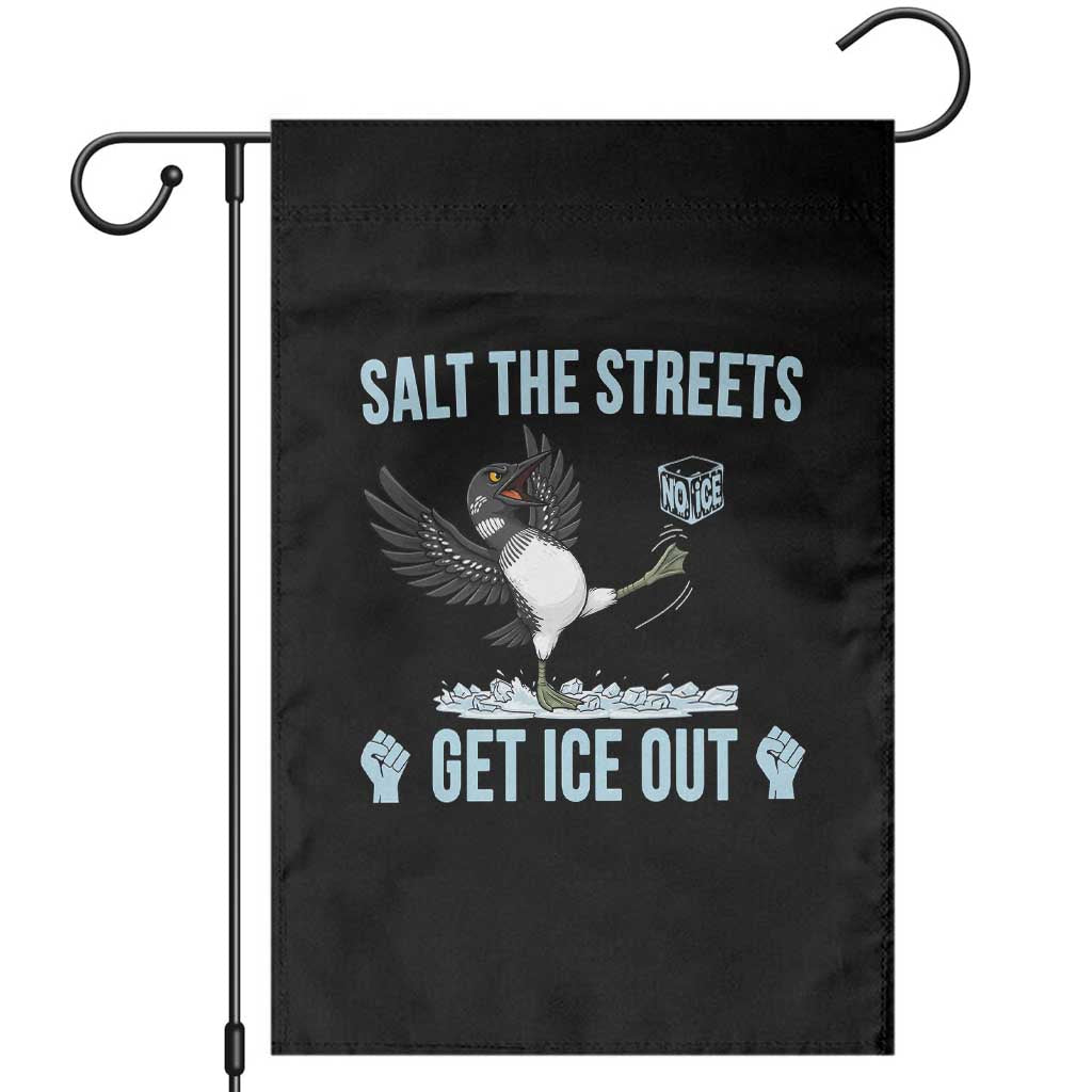 Salt The Streets Get Ice Out Garden Flag Resist Minneapolis Political TS12 Black Print Your Wear