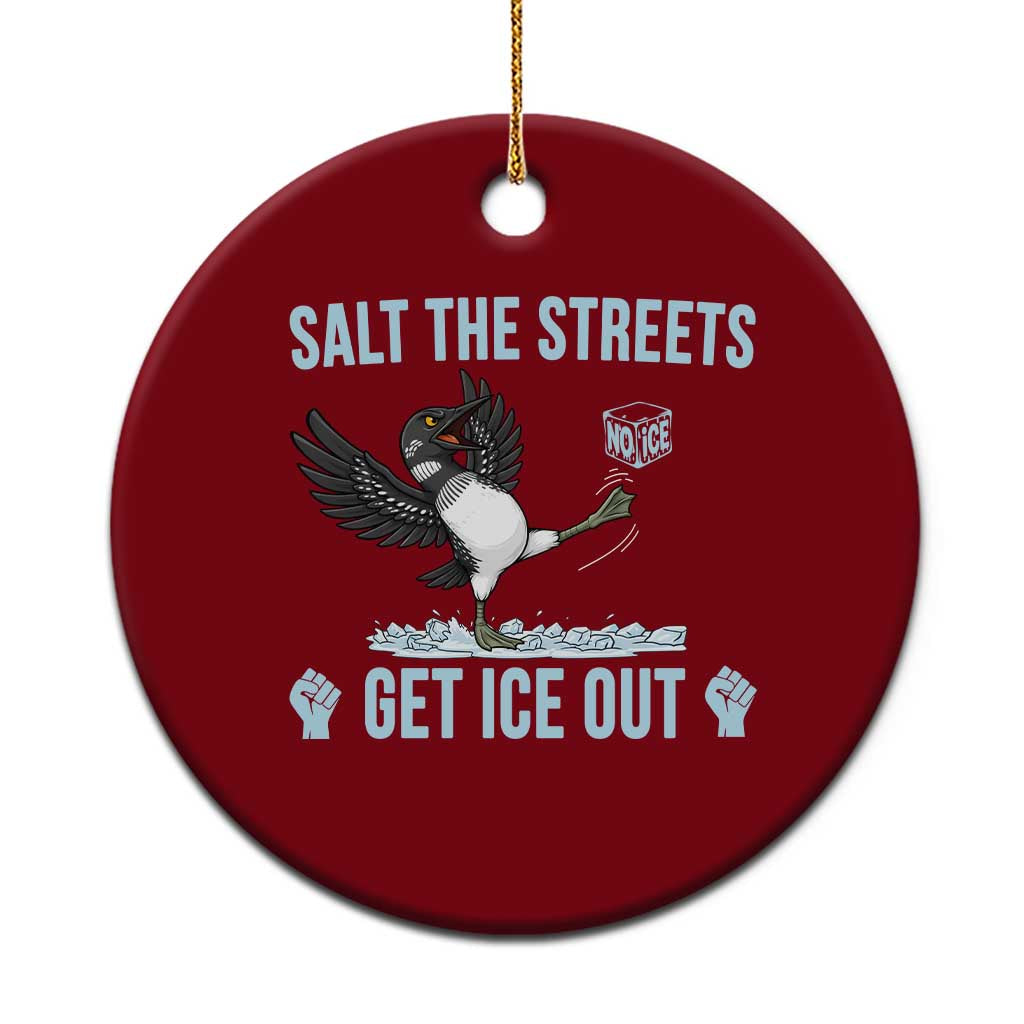 Salt The Streets Get Ice Out Ceramic Ornament Resist Minneapolis Political TS12 1pc Red Print Your Wear