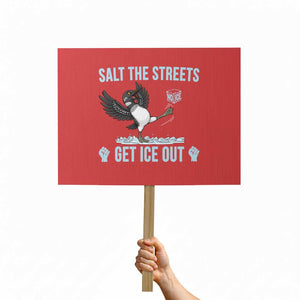 Salt The Streets Get Ice Out Protest Sign Resist Minneapolis Political TS12 Horizontal 18" × 24" Red Print Your Wear