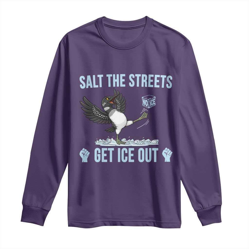Salt The Streets Get Ice Out Long Sleeve Shirt Resist Minneapolis Political TS12 Purple Print Your Wear