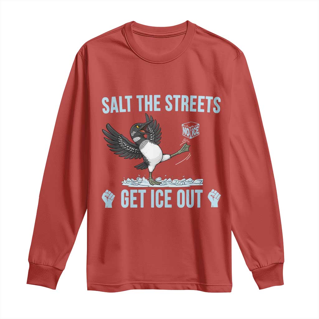 Salt The Streets Get Ice Out Long Sleeve Shirt Resist Minneapolis Political TS12 Red Print Your Wear