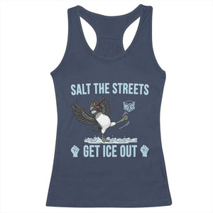 Salt The Streets Get Ice Out Racerback Tank Top Resist Minneapolis Political TS12 Navy Print Your Wear