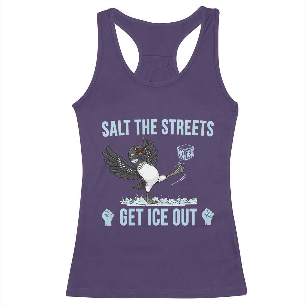 Salt The Streets Get Ice Out Racerback Tank Top Resist Minneapolis Political TS12 Purple Print Your Wear