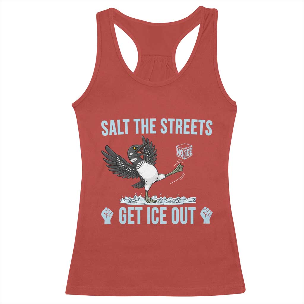 Salt The Streets Get Ice Out Racerback Tank Top Resist Minneapolis Political TS12 Red Print Your Wear