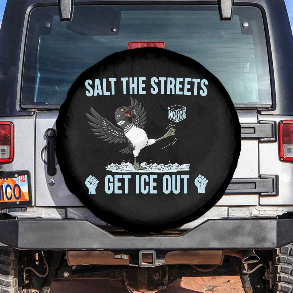 Salt The Streets Get Ice Out Spare Tire Cover Resist Minneapolis Political TS12 No hole Black Print Your Wear