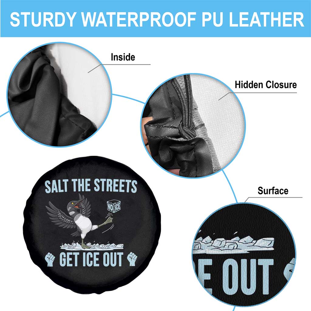 Salt The Streets Get Ice Out Spare Tire Cover Resist Minneapolis Political TS12 Print Your Wear