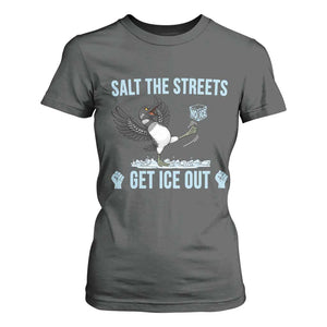 Salt The Streets Get Ice Out T Shirt For Women Resist Minneapolis Political TS12 Dark Heather Print Your Wear