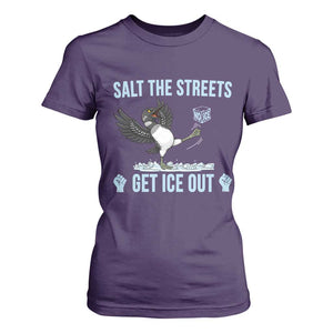 Salt The Streets Get Ice Out T Shirt For Women Resist Minneapolis Political TS12 Purple Print Your Wear