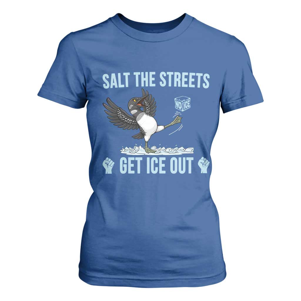 Salt The Streets Get Ice Out T Shirt For Women Resist Minneapolis Political TS12 Royal Blue Print Your Wear