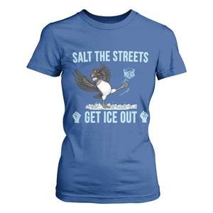 Salt The Streets Get Ice Out T Shirt For Women Resist Minneapolis Political TS12 Royal Blue Print Your Wear