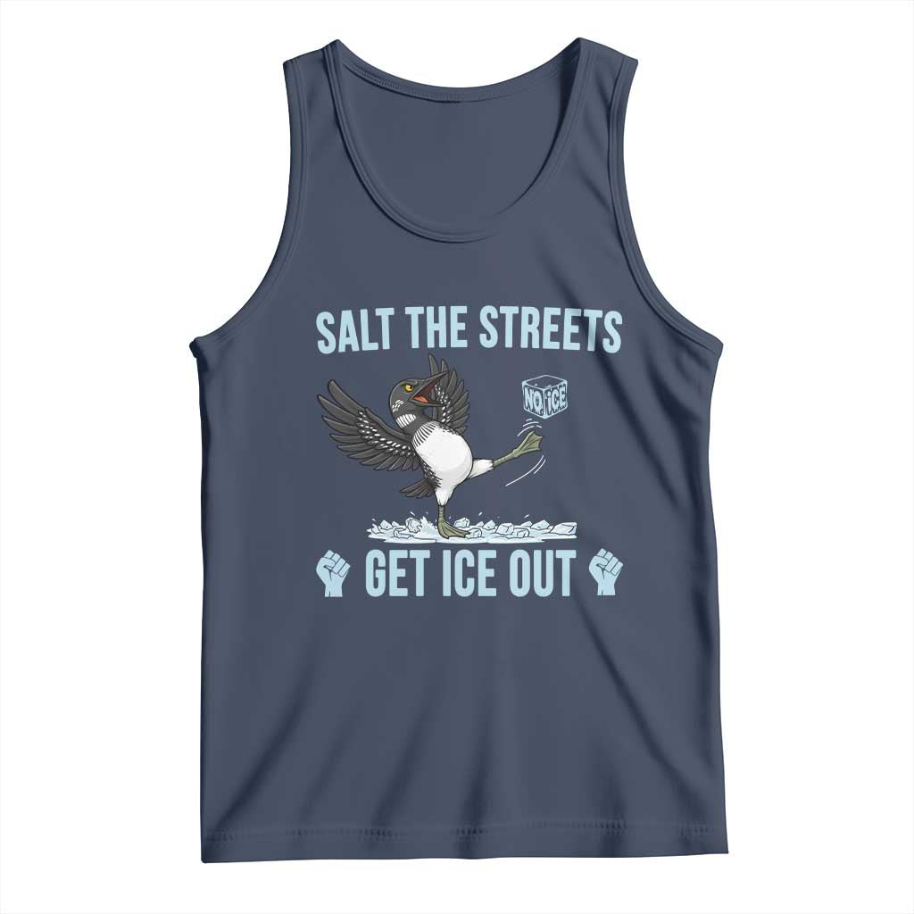 Salt The Streets Get Ice Out Tank Top Resist Minneapolis Political TS12 Navy Print Your Wear
