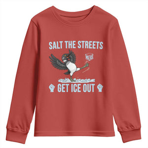 Salt The Streets Get Ice Out Youth Sweatshirt Resist Minneapolis Political TS12 Red Print Your Wear