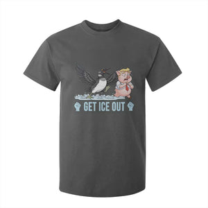 Get Ice Out T Shirt For Kid Funny Minnesota Loon Chasing Trump Pig TS12 Dark Heather Print Your Wear