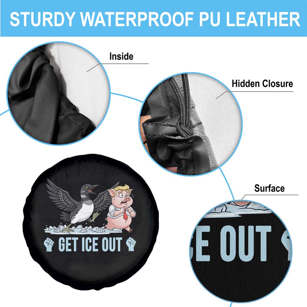 Get Ice Out Spare Tire Cover Funny Minnesota Loon Chasing Trump Pig TS12 Print Your Wear
