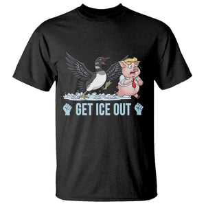 Get Ice Out T Shirt Funny Minnesota Loon Chasing Trump Pig TS12 Black Print Your Wear