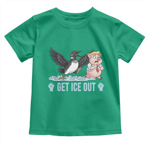 Get Ice Out Toddler T Shirt Funny Minnesota Loon Chasing Trump Pig TS12 Irish Green Print Your Wear