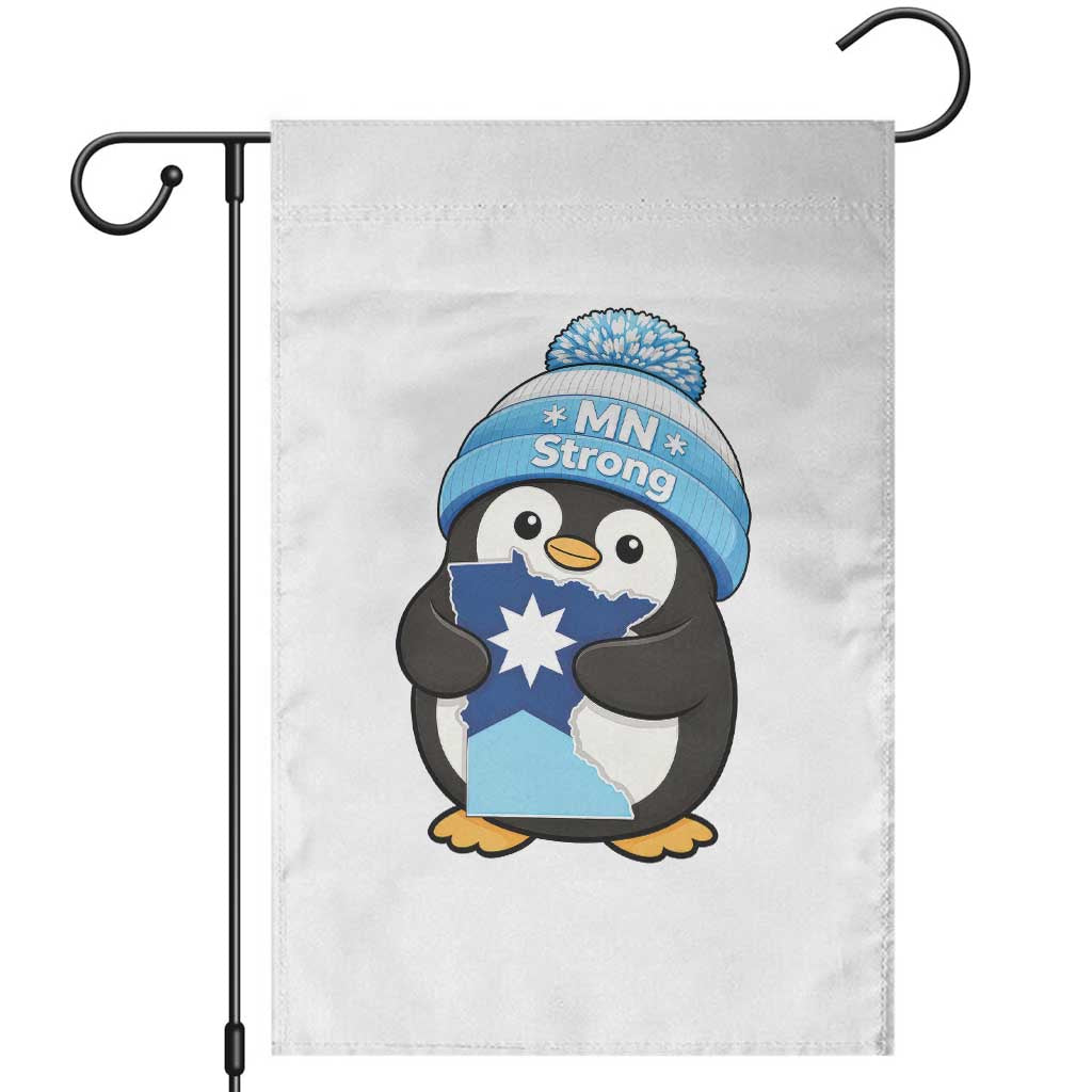 MN Strong Cute Penguin Garden Flag Minnesota State Pride Gift TS12 White Print Your Wear